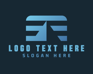 Freight - Blue Triangle Arrow logo design