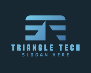 Blue Triangle Arrow logo design