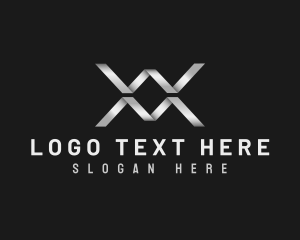 Letter X - Metallic Industrial Fabrication logo design