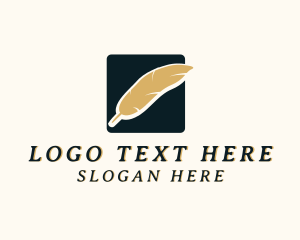 Blogger - Pen Feather Writing logo design