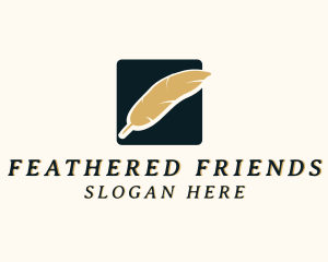 Pen Feather Writing logo design