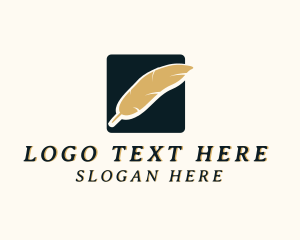 Poetry - Pen Feather Writing logo design