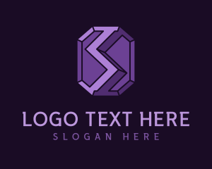 Gemstone - Geometric Letter S Jewel logo design