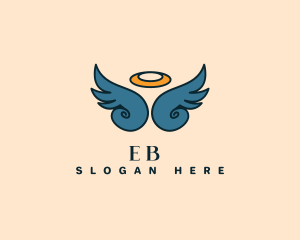 Spiritual - Guardian Angel Wings logo design