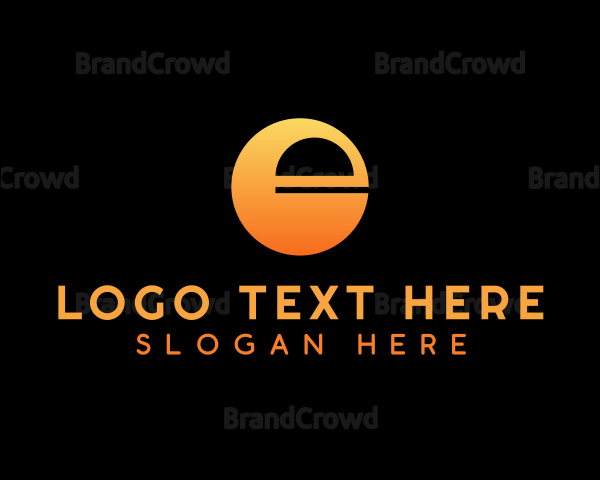 Modern Geometric Sunset Letter E Logo