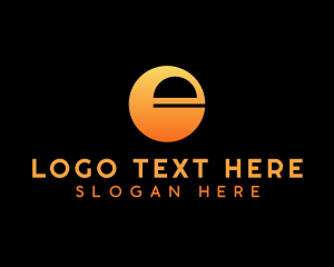 Abstract - Modern Geometric Sunset Letter E logo design