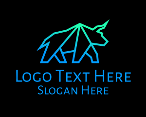 Ox - Geometric Wild Bull logo design