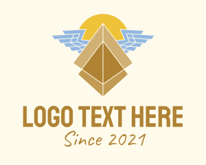 Desert - Sun Pyramid Wings logo design