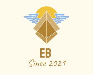 Egyptian - Sun Pyramid Wings logo design