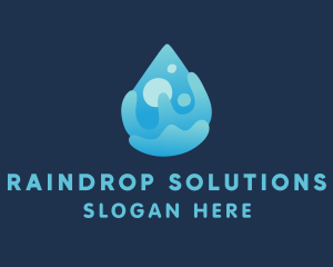 Raindrop - Cleaning Liquid Droplet logo design