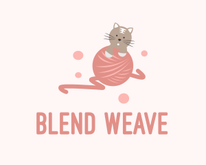 Cat Kitten Yarn  logo design