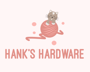 Hank - Cat Kitten Yarn logo design