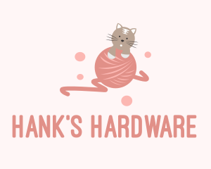 Cat Kitten Yarn  logo design