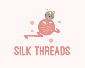 Cat Kitten Yarn  logo design