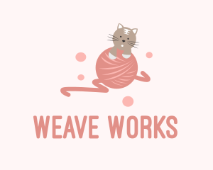 Loom - Cat Kitten Yarn logo design