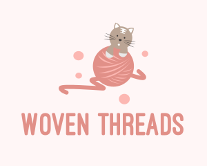 Cat Kitten Yarn  logo design