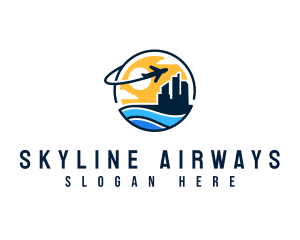 Airplane City Travel logo design