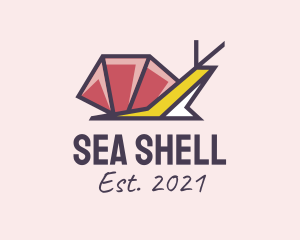 Geometric Mollusk Snail logo design
