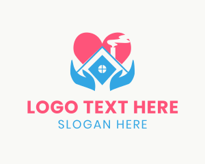 Home Service - Shelter House Heart logo design