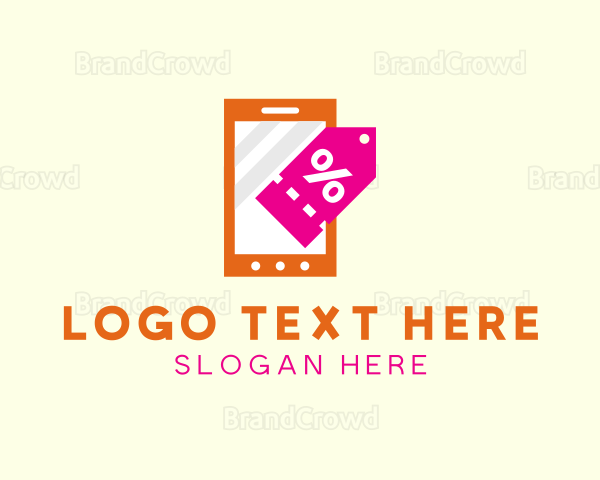 Mobile Shopping Discount Tag Logo