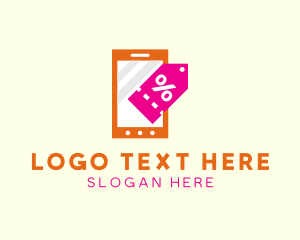 Discount - Mobile Shopping Discount Tag logo design