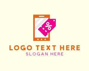 Mobile Shopping Discount Tag Logo