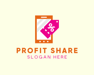 Percentage - Mobile Shopping Discount Tag logo design