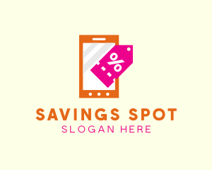 Mobile Shopping Discount Tag logo design