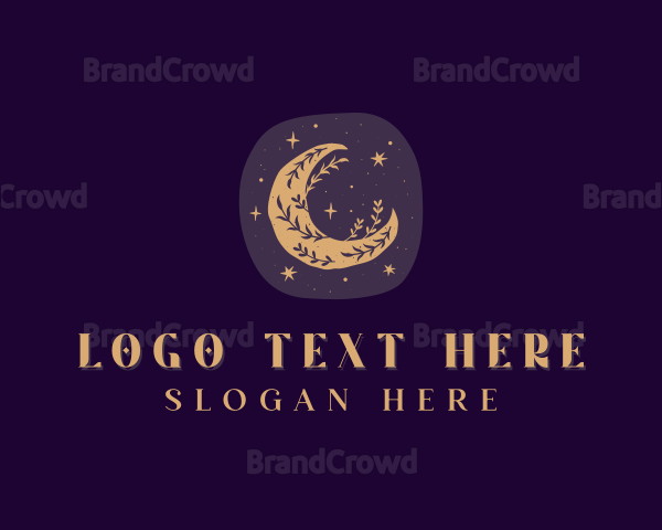 Floral Crescent Moon Logo