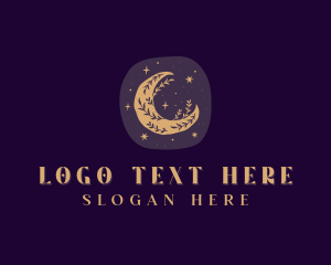 Floral Crescent Moon Logo