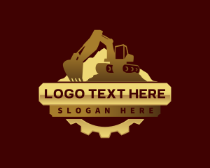 Worker - Backhoe Construction Excavator logo design