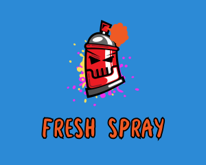 Angry Spray Can  logo design