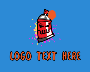 Doodle Artist - Angry Spray Can logo design