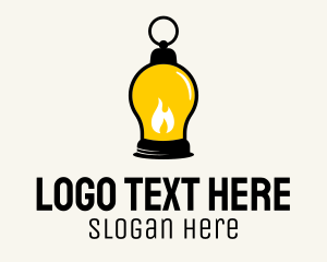 Campground - Gas Lamp Lightbulb Illumination logo design
