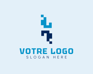 Letter L - Pixel Tech Data logo design