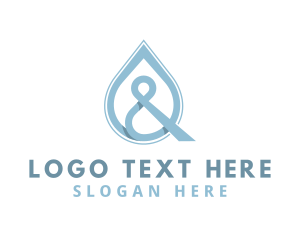 Blue - Droplet Ampersand Type logo design
