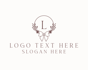 Simple Ribbon Wreath Logo