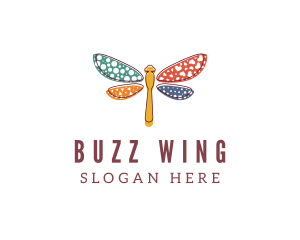 Colorful Dragonfly Insect logo design