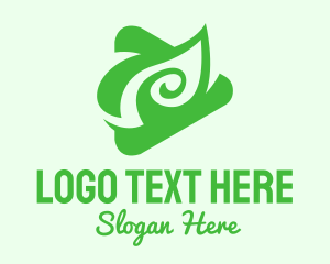 Triangular - Green Leaf Media Player logo design