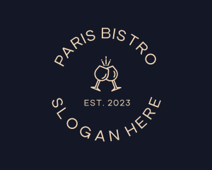 Hipster Champagne Restaurant  logo design