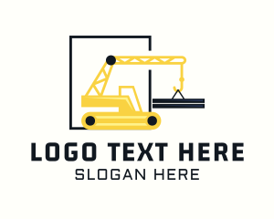 Crane Operator - Industrial Construction Crane logo design