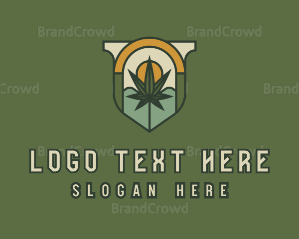 Hipster Boho Marijuana Logo