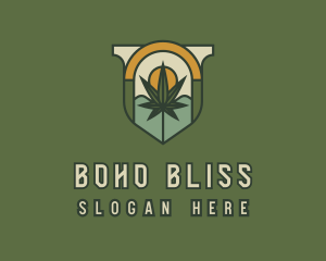 Hipster Boho Marijuana logo design