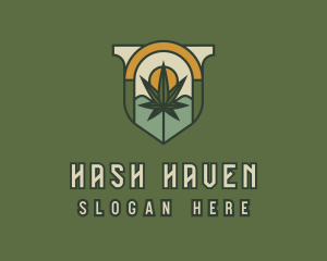 Hipster Boho Marijuana logo design