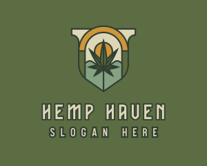 Hipster Boho Marijuana logo design