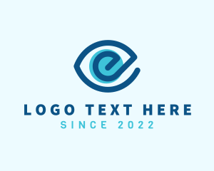 Contact Lens - Eye Clinic Letter E logo design
