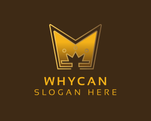 Golden Crown Letter M Logo