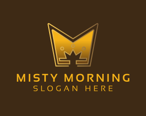 Golden Crown Letter M logo design