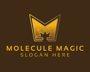 Golden Crown Letter M logo design