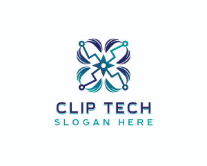 Tech Cyber Circuit logo design